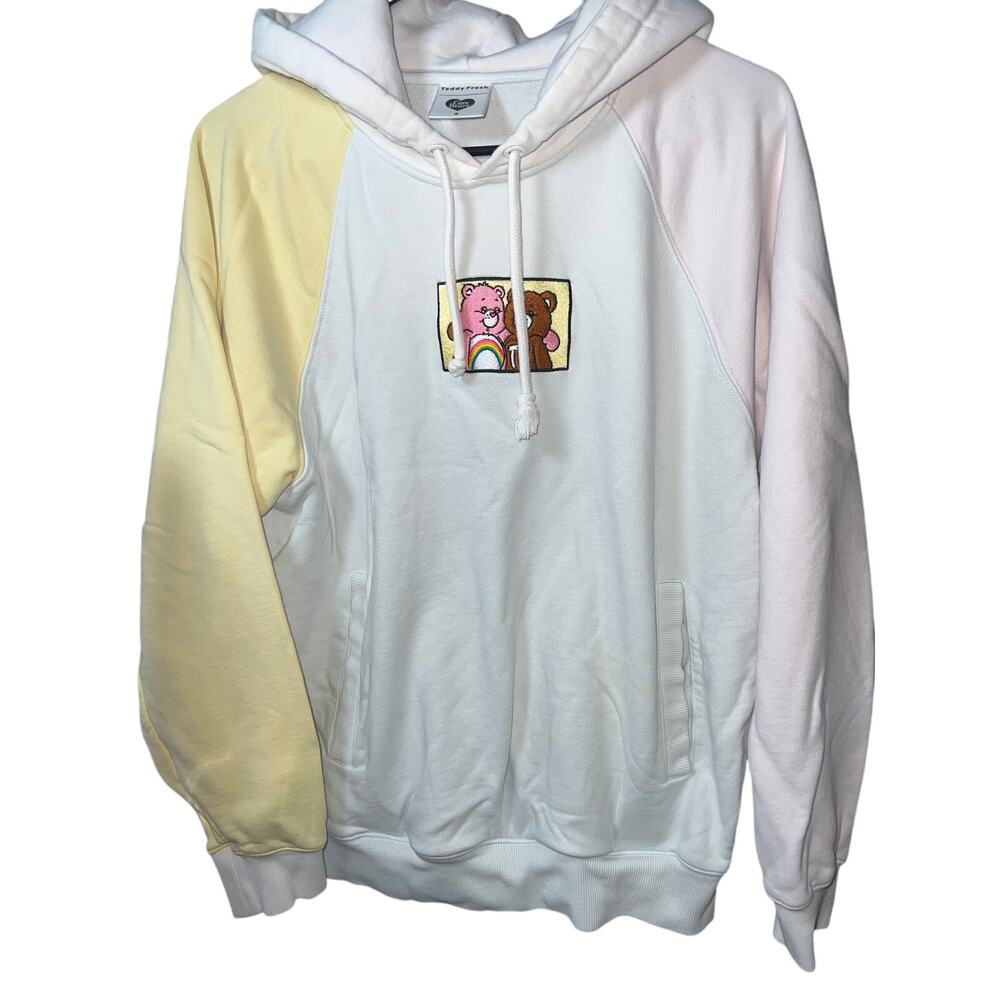03 Teddy Fresh x Care‎ Bears Colorblock Hoodie White Pastel Small